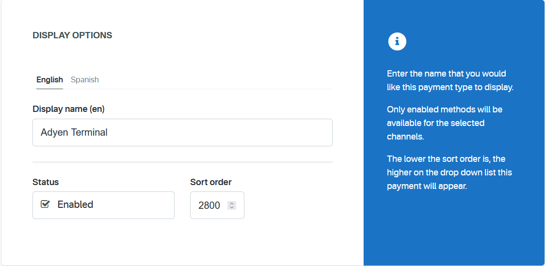 Adyen Terminal + Display options Adyen Terminal + Display options