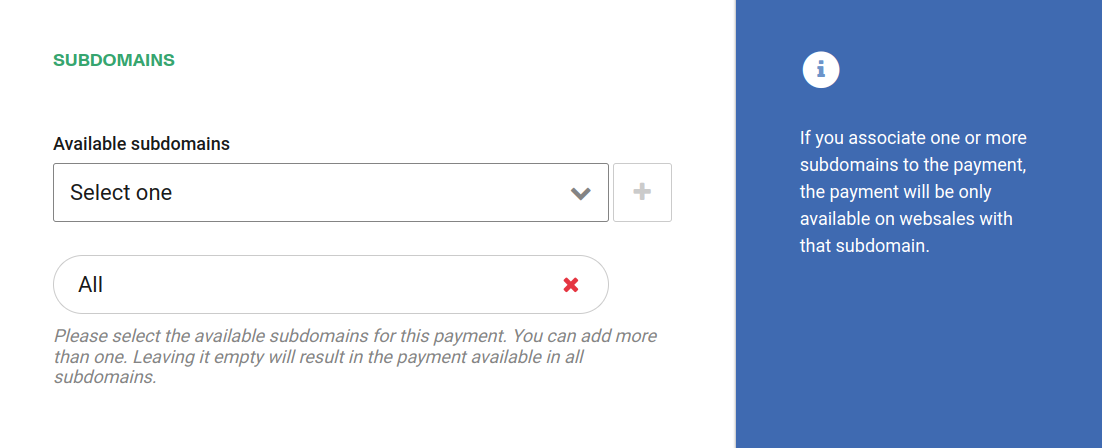 Paypal + 'online_credit' payment method + Domains