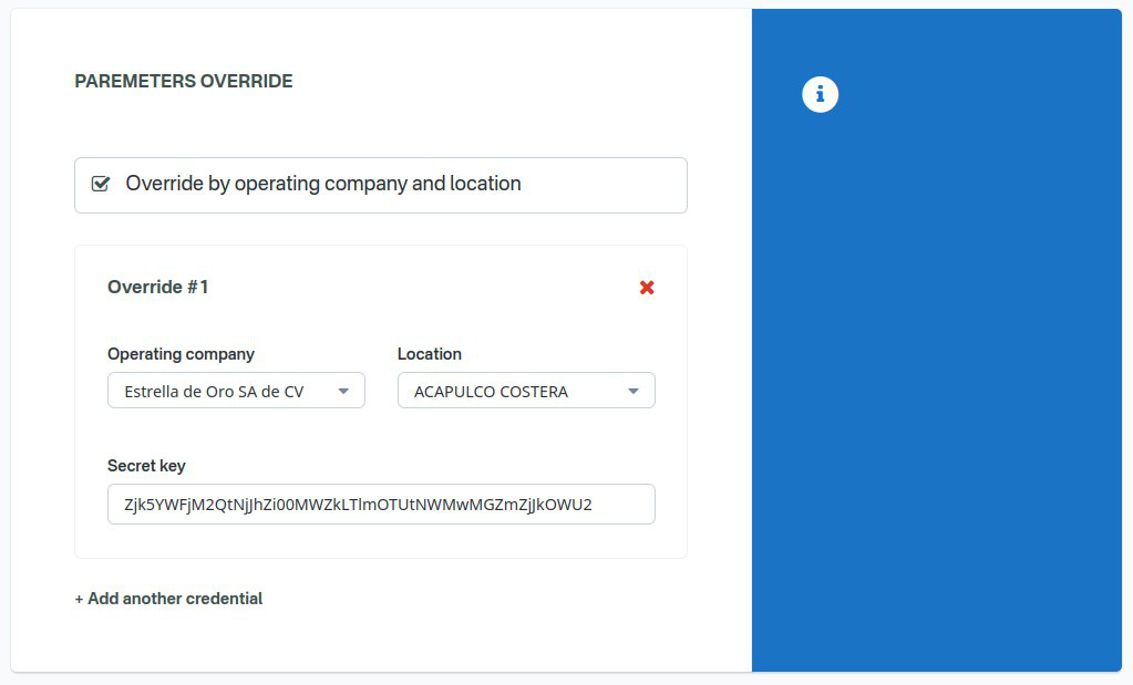 Override secret key config