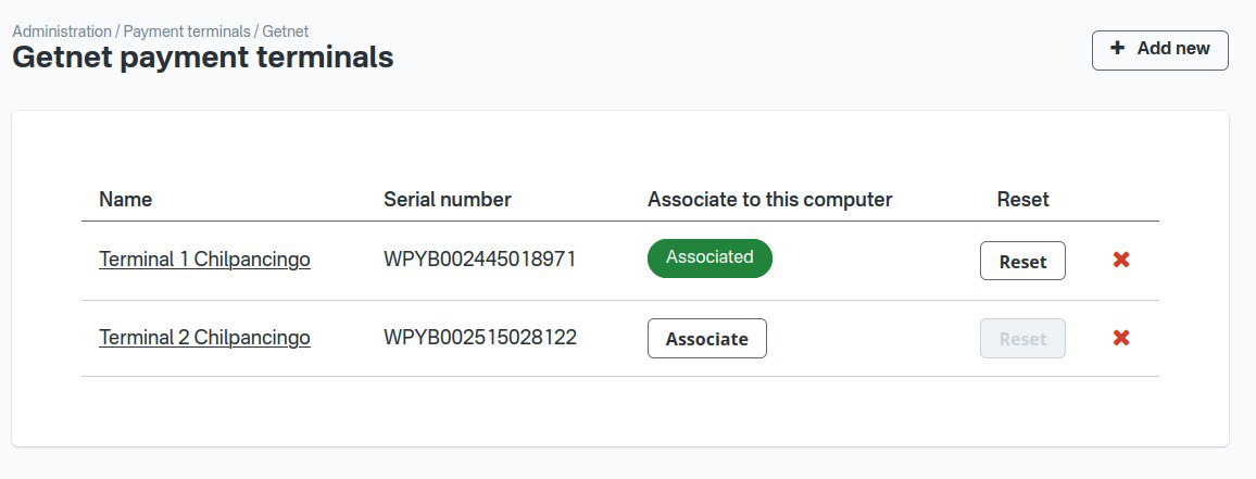 Getnet terminal list
