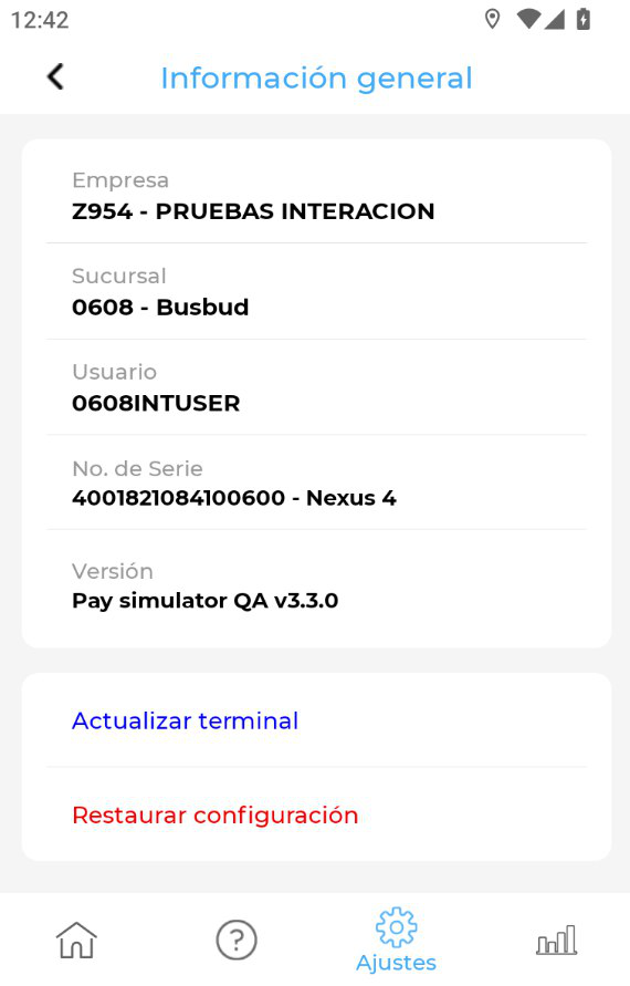 Getnet terminal settings