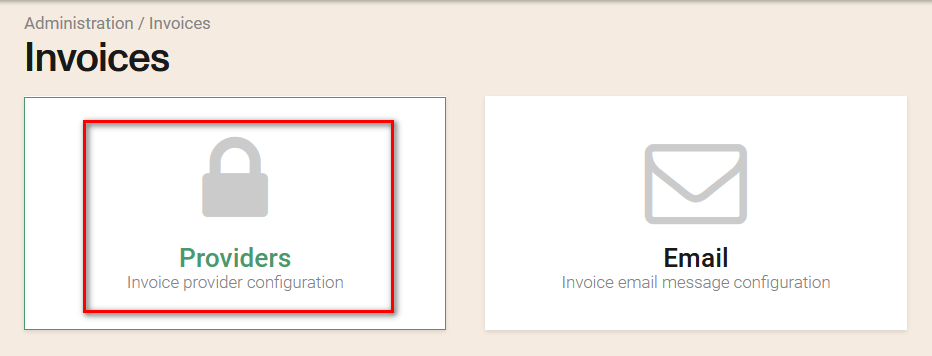 invoices select provider config