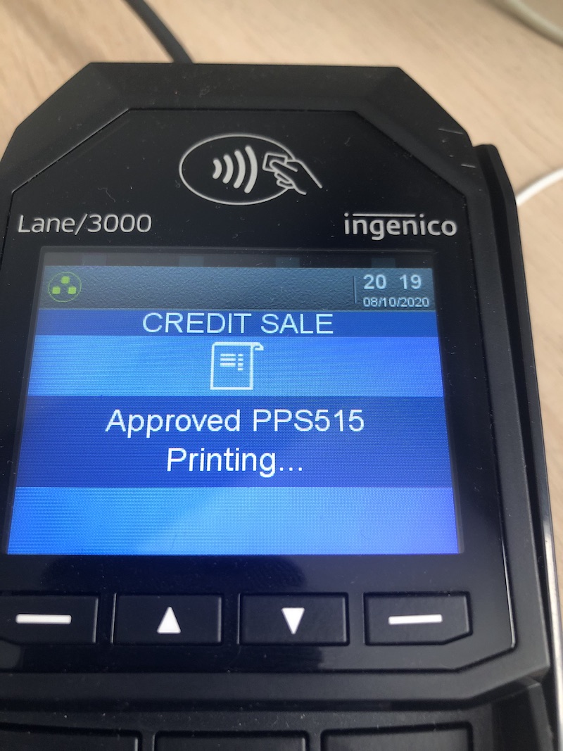 Pin pad payment approved
