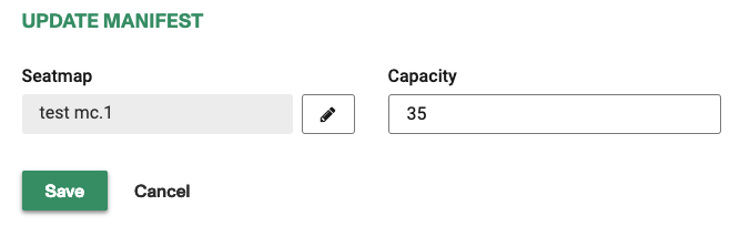 manifest capacity with seatmap