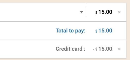 Payment added to shopping cart