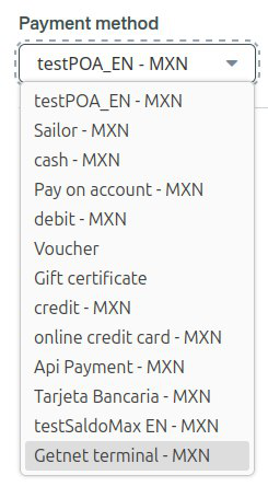 Payment selection combo