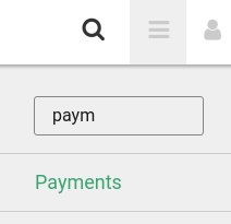 payments admin menu