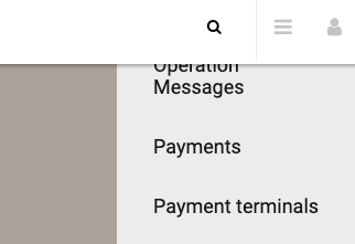payment terminals menu