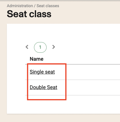 Seat classes