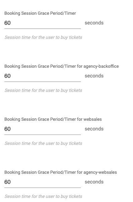 Booking session duration