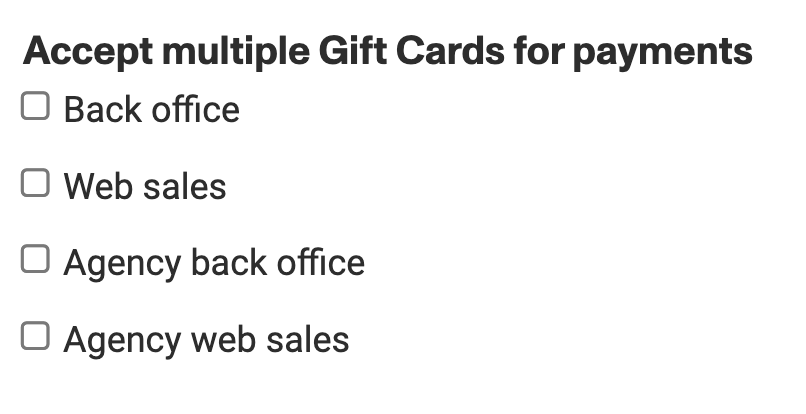 Multiple Gift cards