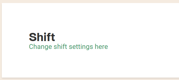 Shift settings link