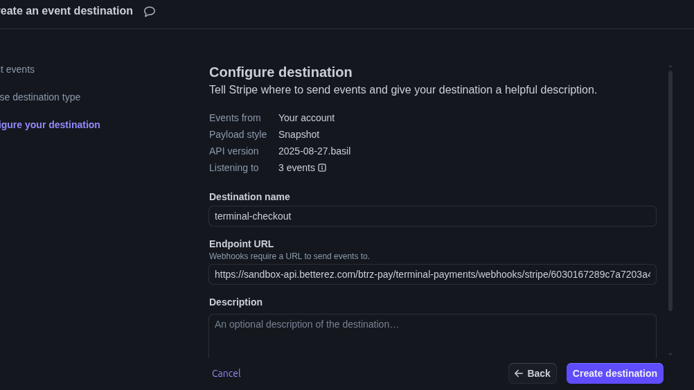 Stripe developers webhook setup 3