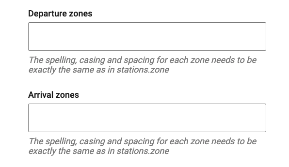 zone prices zones