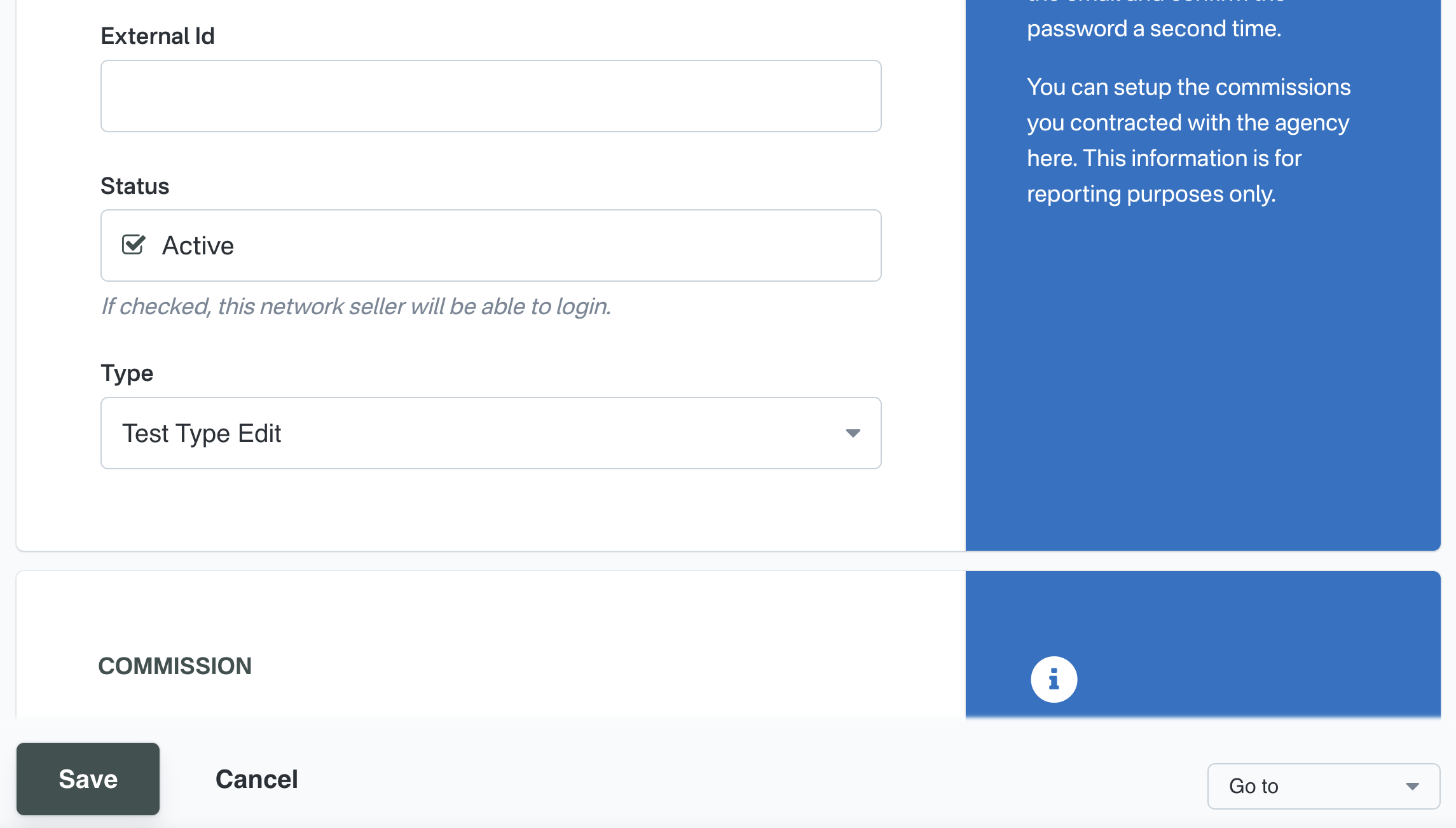 Agency form agency type field Agency form agency type field