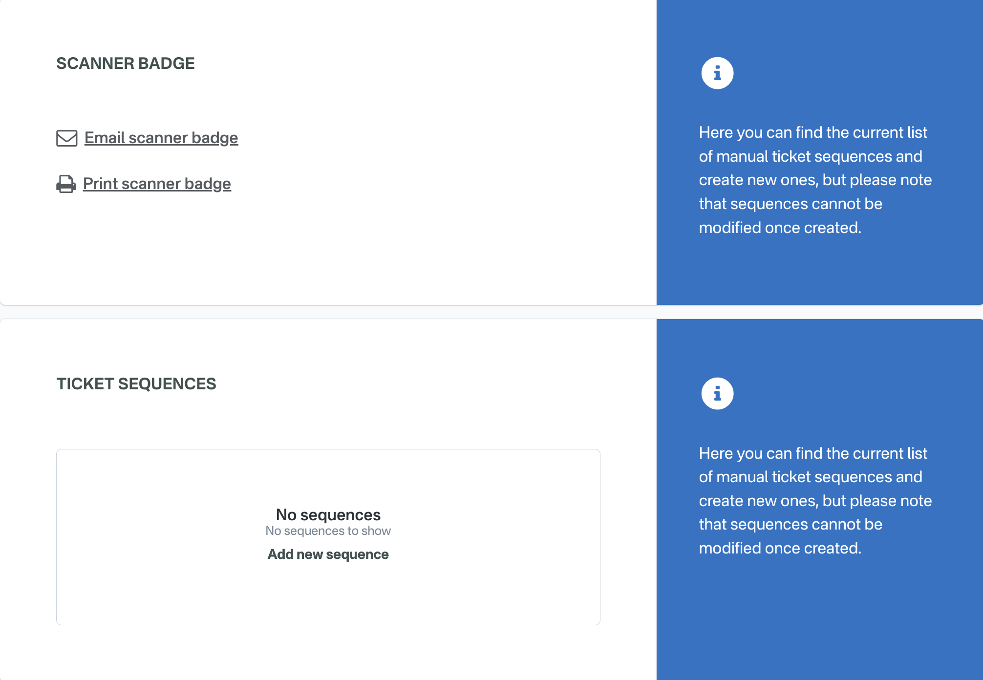 New user screen