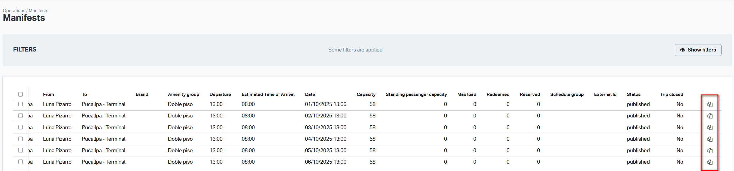 Copy schedule Copy schedule