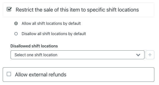 Paid in shift restriction