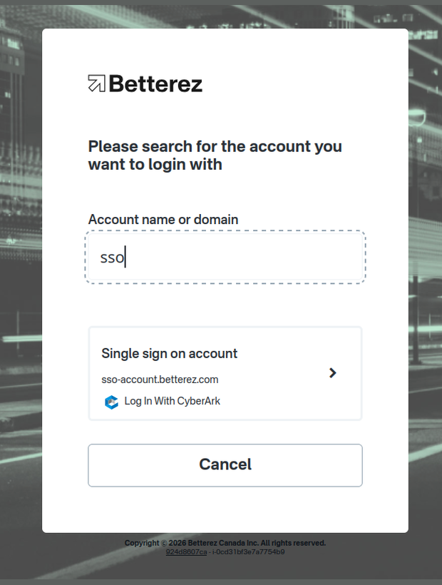 account selection search sso account selection search sso