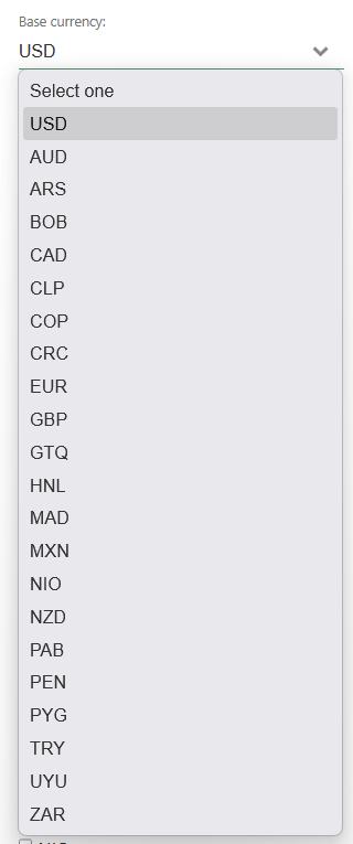 account currencies account currencies