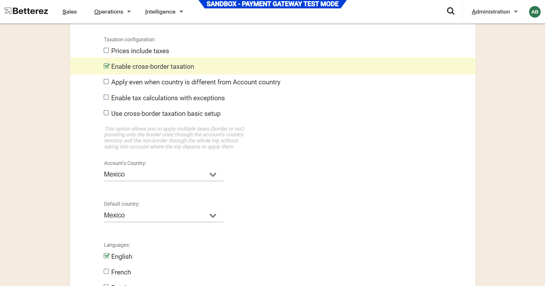 account cross border taxes