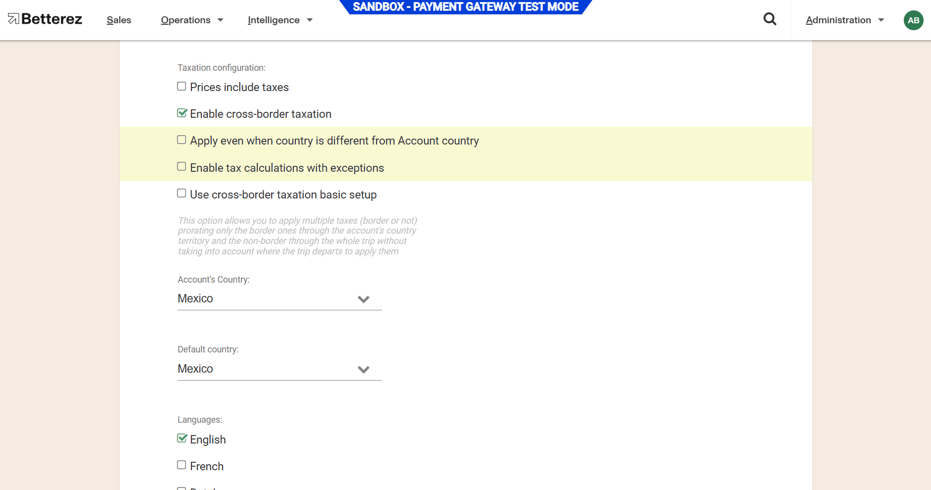 account cross border taxes