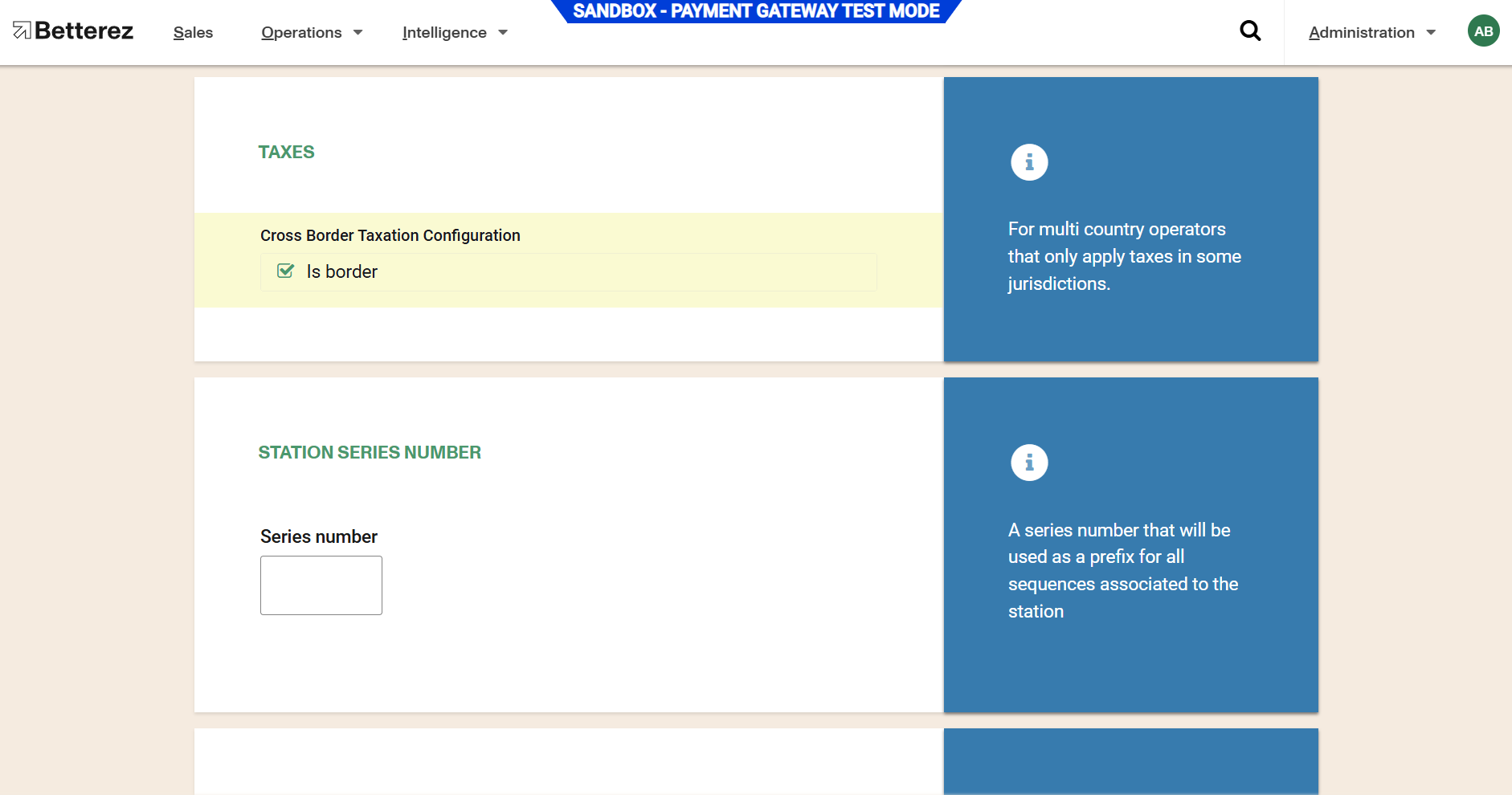 account cross border station