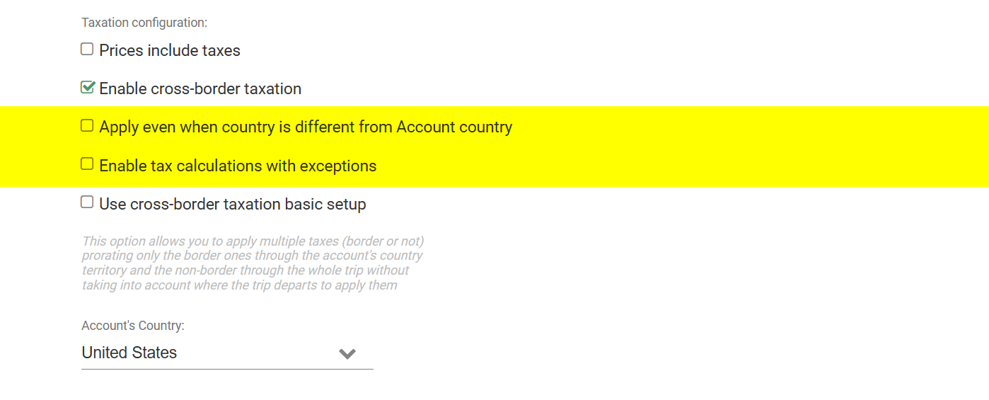 account cross border taxes