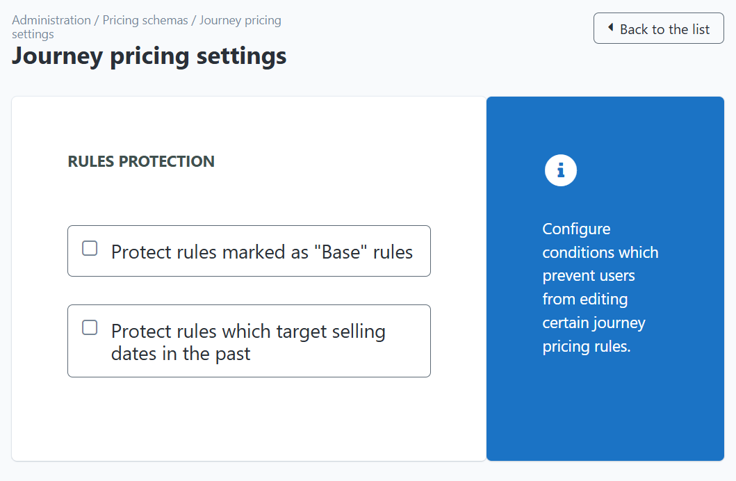 Journey Pricing Rules Protection
