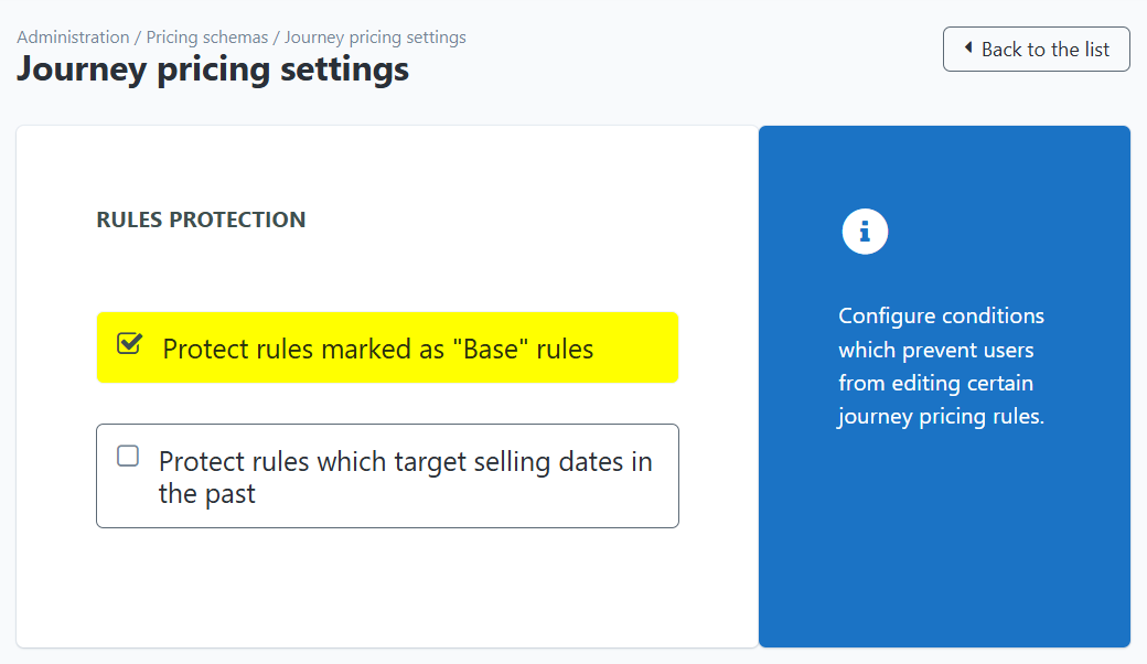 Journey Pricing Rules Protection