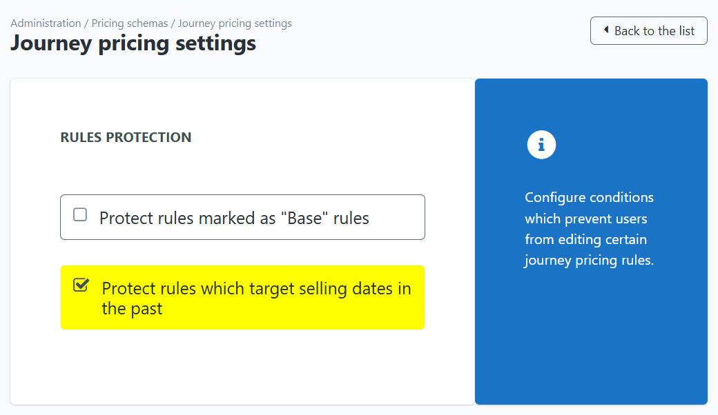 Journey Pricing Rules Protection