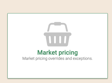 pricing market pricing menu