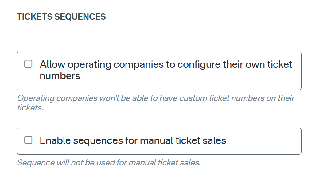 Tickets Sequences