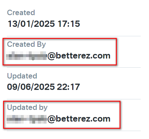 Display Created by on the UI