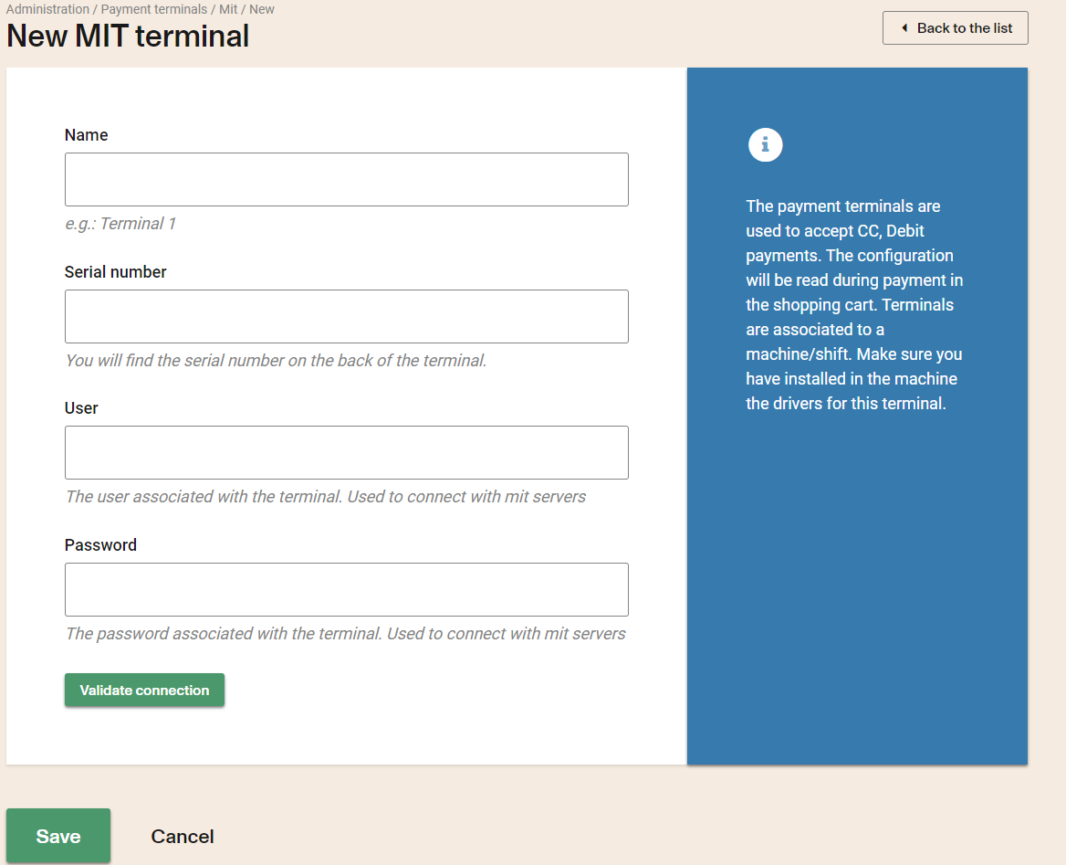 Creating a new mit terminal