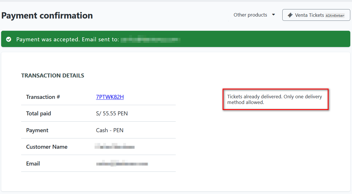 payment confirmation