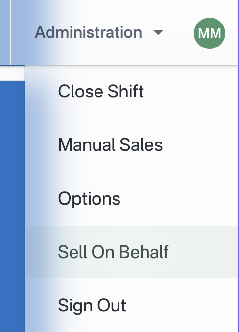 options menu