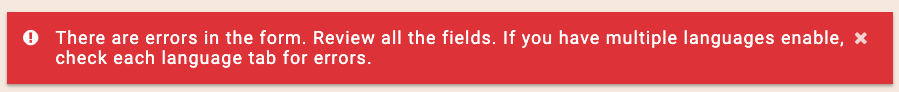 service types errors saving