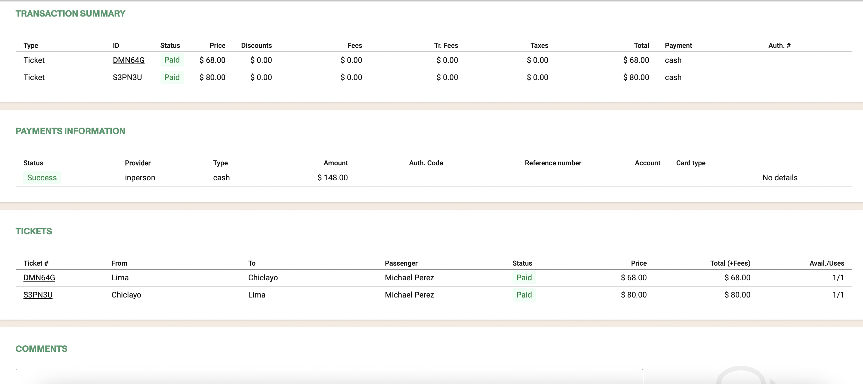 transaction details page