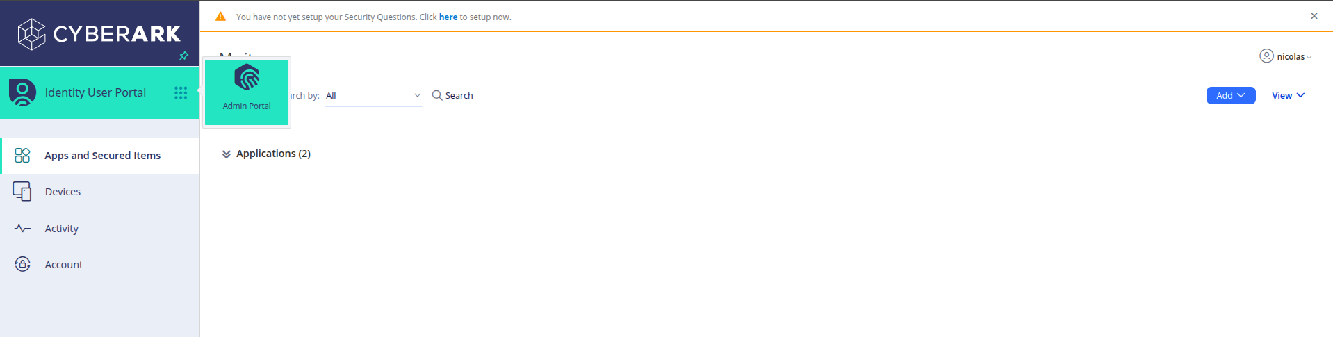 Admin Portal screenshot Admin Portal screenshot