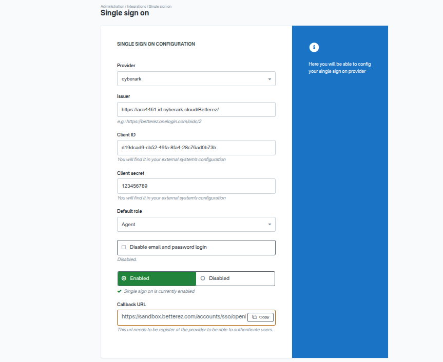 CyberArk configuration in Betterez CyberArk configuration in Betterez
