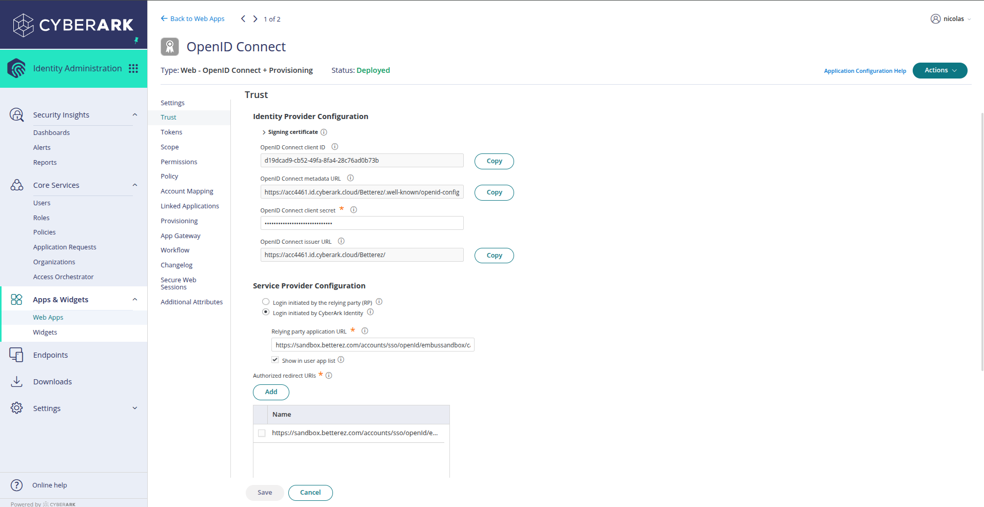 Trust configuration Trust configuration