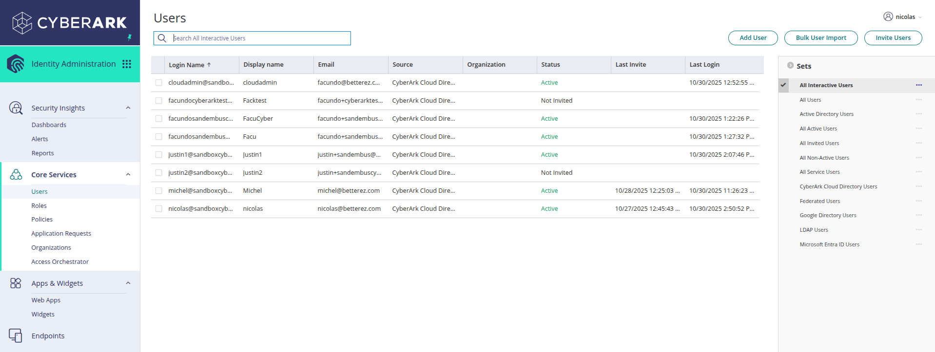 CyberArk users list CyberArk users list